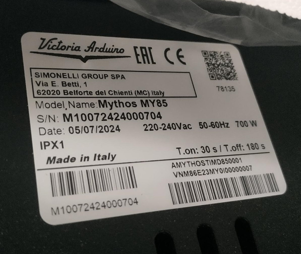 Кофемолка-автомат VICTORIA ARDUINO MY 85 (BLACK)