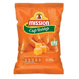 Чипсы Сыр Чеддер MISSION МИШН ФУДС СТУПИНО Чипсы Сыр Чеддер MISSION, пакет 150 г.